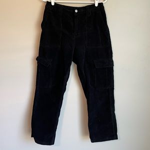 Black Corduroy Cargo Pants